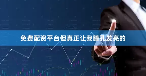 免费配资平台但真正让我瞳孔发亮的